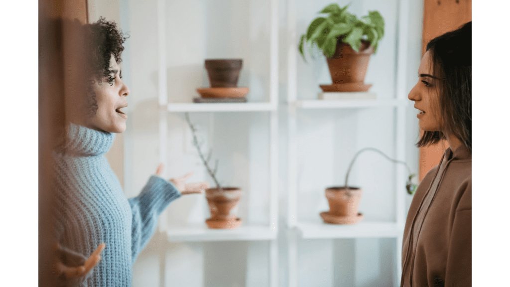 two women disagreeing siblings and elderly parents