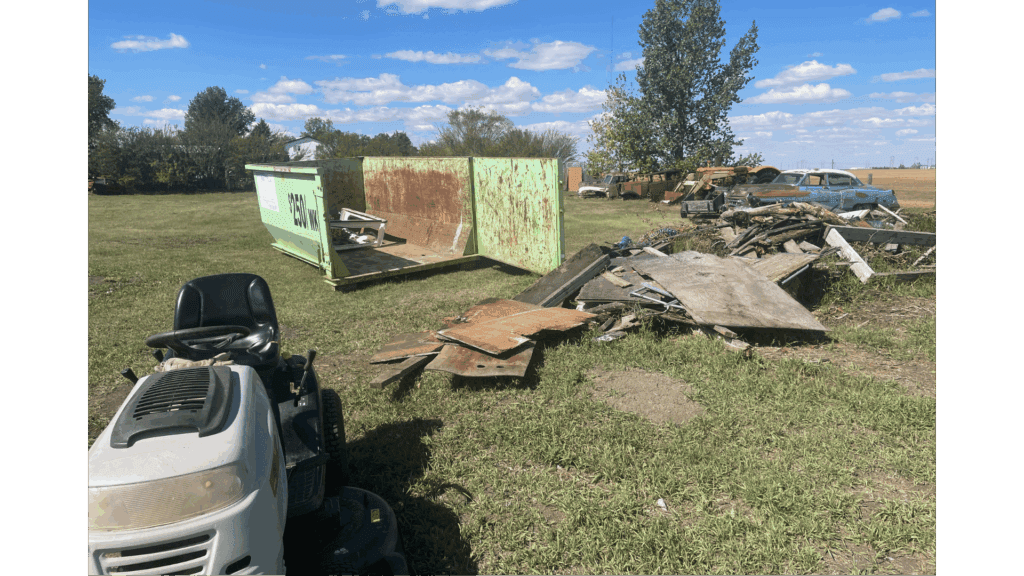 yard cleanup a week before getting laid off from work